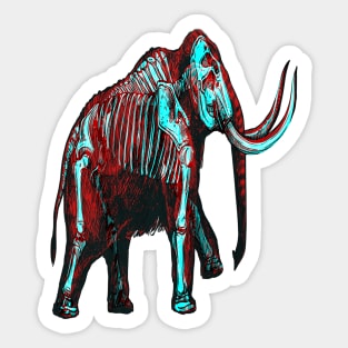 Mammoth Skeleton Interactive Red&Blue Filter T-Shirt Sticker